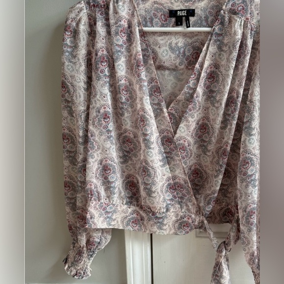 MARGHERITA TIE WAIST BLOUSE IN ECRU MULTI - Picture 2 of 5